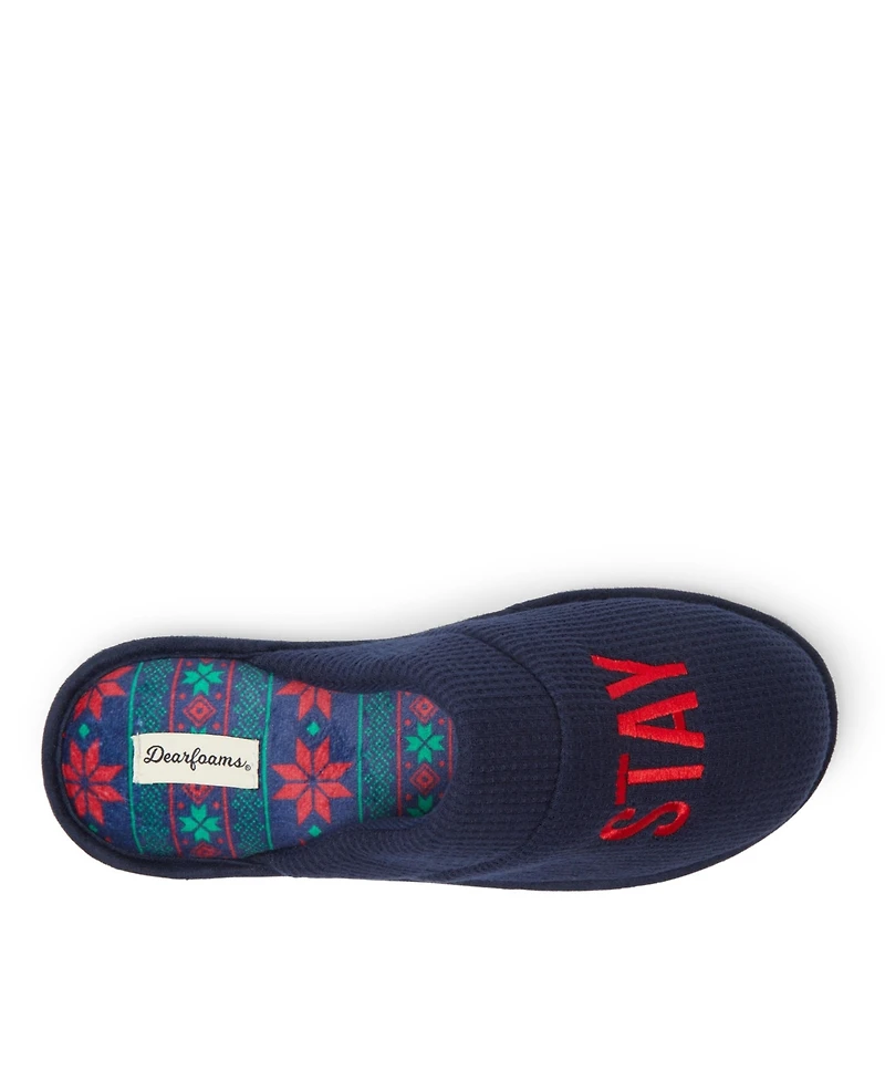 Dearfoams Men's Tyler Novelty Holiday Christmas Scuff Slipper