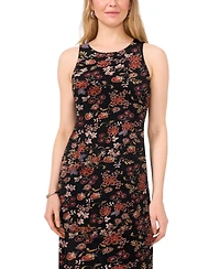 Vince Camuto Women's Floral Sleeveless Keyhole-Back Crewneck Maxi Dress