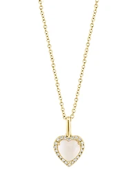 Effy Rose Quartz (1-5/8 ct. t.w.) & Diamond (1/10 ct. t.w.) Heart Halo 18" Pendant in 14k Gold