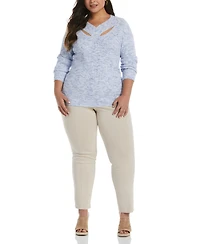 Ella Rafaella Plus Cutout Neck Sweater