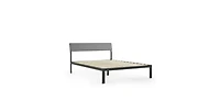 Slickblue Soft Fabric Metal Headboard Platform Bed with Wooden Slats for Stylish Support