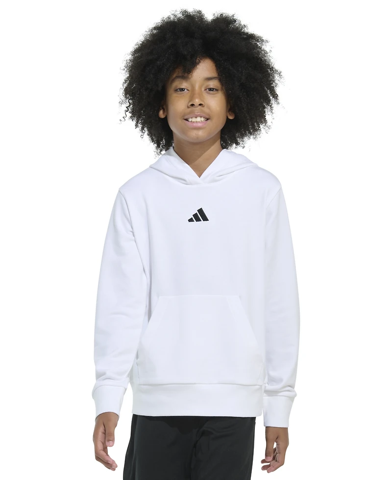 adidas Big Boys Long-Sleeve Essentials Small Logo Pullover Hoodie