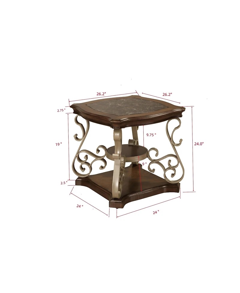 Lovmor Marble Pattern Living Room Cocktail Table End table Coffee table