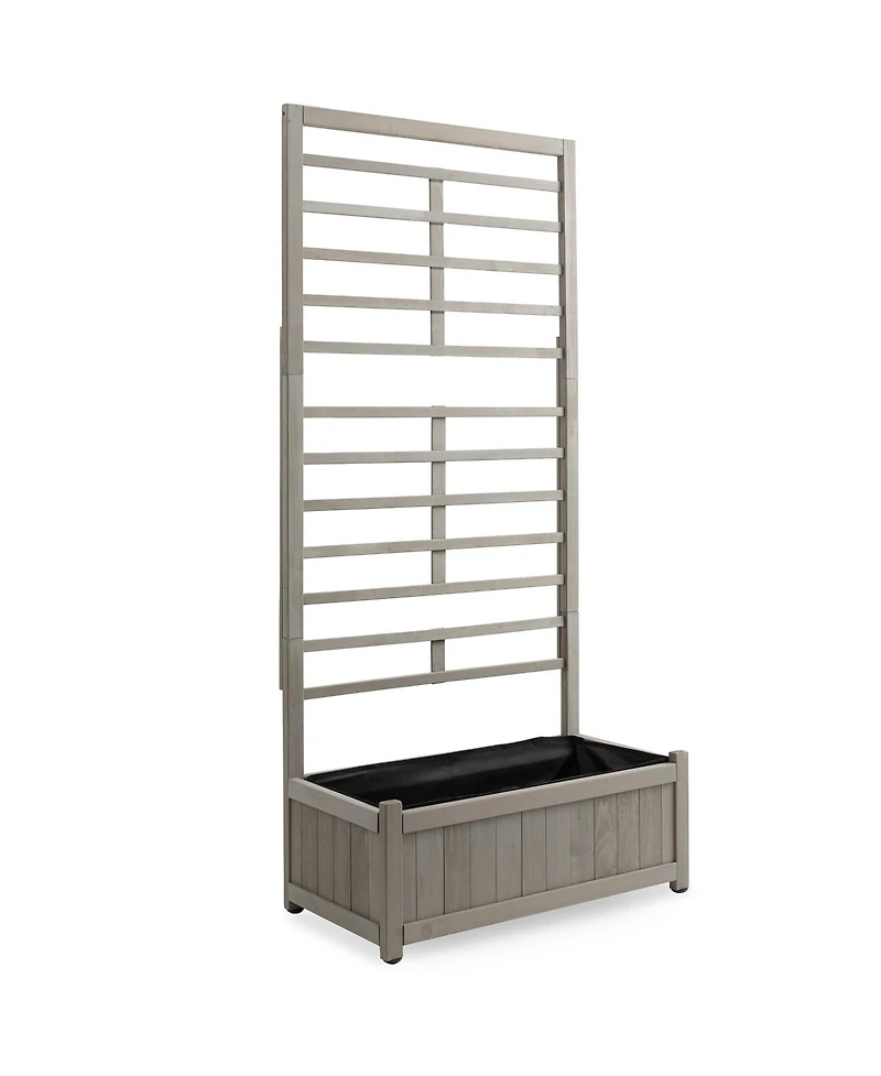 Wooden Climbing Planter Box - Raised Garden Bed with Trellis Plant Stand for Outdoor