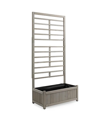 Wooden Climbing Planter Box - Raised Garden Bed with Trellis Plant Stand for Outdoor
