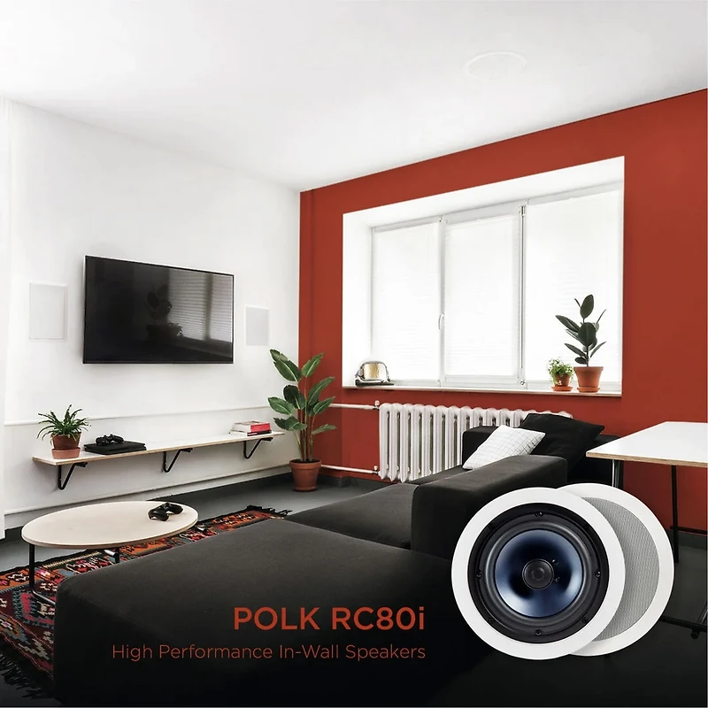 Polk Audio RC80i 8" In-Ceiling 2-Way Speakers - Pair