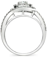 Diamond Swirl Halo Engagement Ring (1-3/8 ct. t.w.) in 14k White Gold