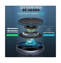 Pyle Portable Conference Speakerphone - Wireless Bluetooth Streaming with Usb-c, Aux Cable, and Omni-Directional Microphone