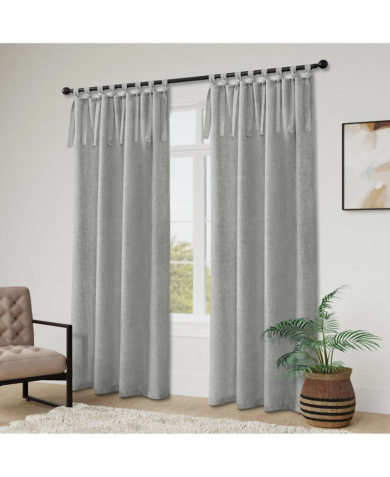 Garrett Textured Tie Knots Curtains Pair