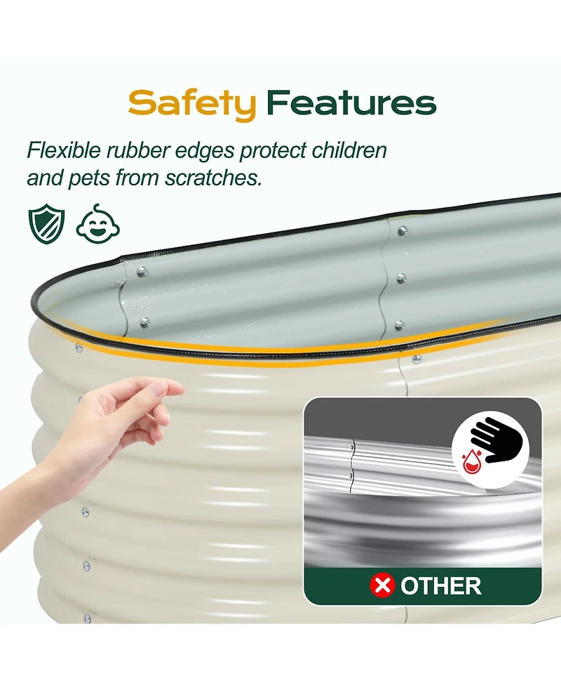 Aoodor Modular Metal Raised Garden Bed - Aluzinc Material