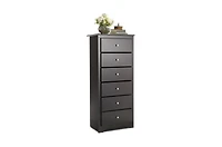 6-Drawer Tall Wooden Dresser Chest – Vertical Storage Cabinet for Bedroom, Closet, or Entryway Organization