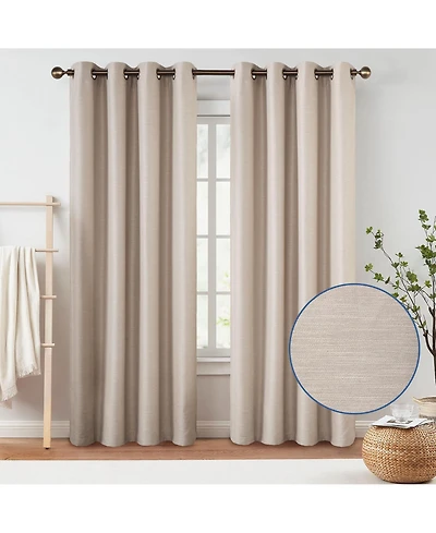 Texture Room Darkening Grommet Curtains Pair