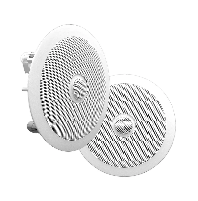 Pyle 8” In-Wall / In-Ceiling Speaker System - 2-Way Stereo Sound, Directable Titanium Dome Tweeter, Flush Mount