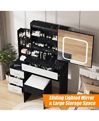 gaomon Bedroom Dresser with Electrical Outlet 4 Drawer Storage Cabinet Dresser