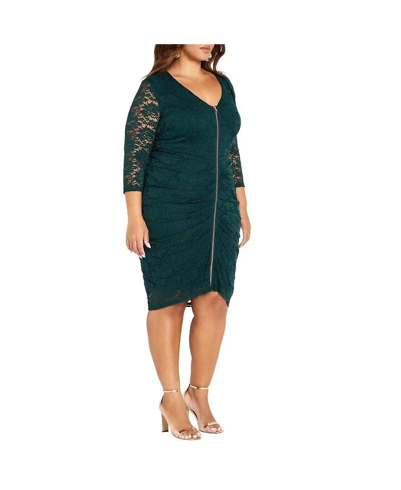 City Chic Plus Lacey Zip Dress