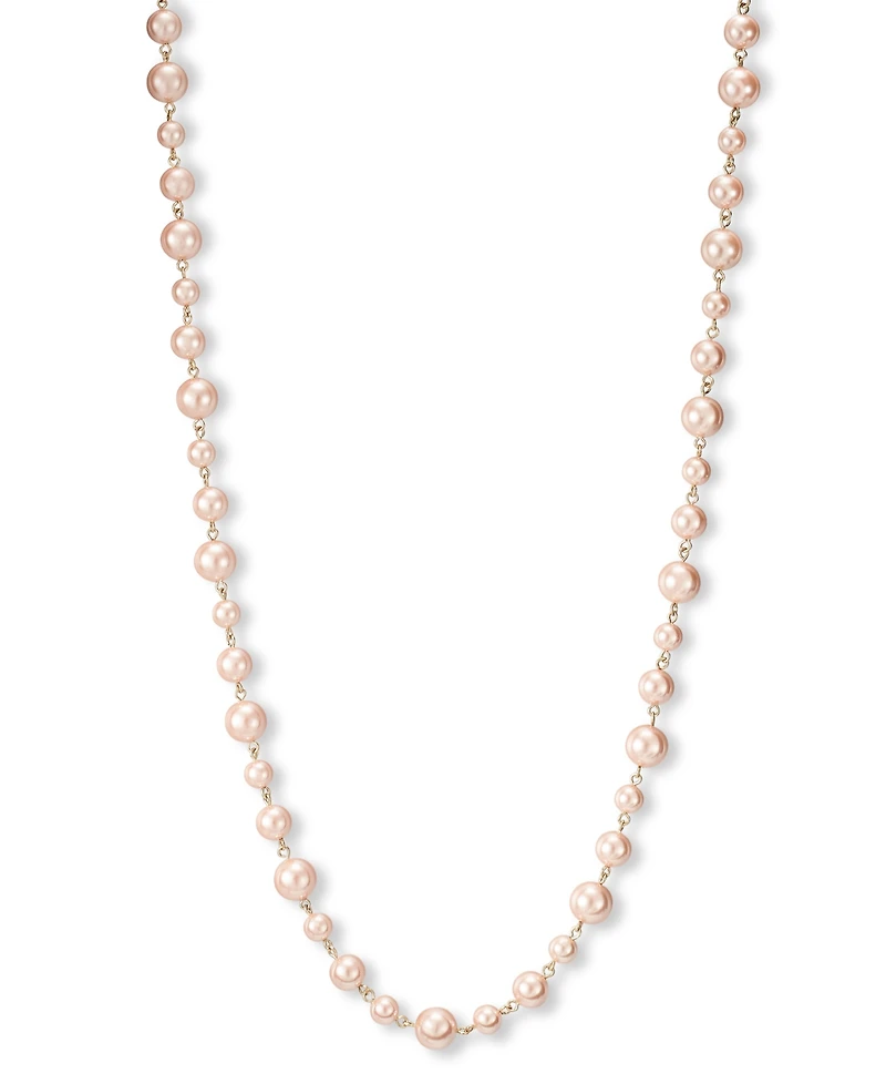 Charter Club Gold-Tone Pink Imitation Pearl Long Necklace, 42" + 2" extender, Exclusively at Macy's