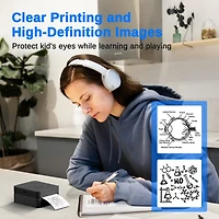 Sticker Printer, PM230 Mini Thermal Printer Bluetooth Portabel Maker with 3 Rolls of Paper, Print Pods Multiple Templates fo