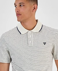 Guess Men's Slim-Fit Striped Short-Sleeve Polo Shirt