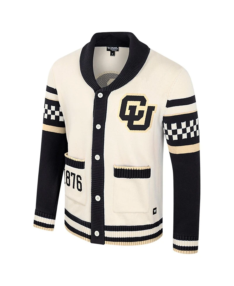 Colosseum Women's Cream Colorado Buffaloes Wild Collective Button-Up Jacquard Sweater