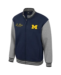 Colosseum Men's Navy Michigan Wolverines Ambi-Turner Full-Zip Varsity Jacket