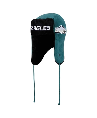 New Era Men's Midnight Green Philadelphia Eagles Helmet Head Trapper Knit Hat