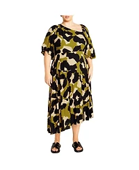City Chic Plus Size Aria Print Dress