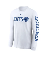 Nike Men's White Kentucky Wildcats Basketball Icon Two-Hit Long Sleeve T-Shirt