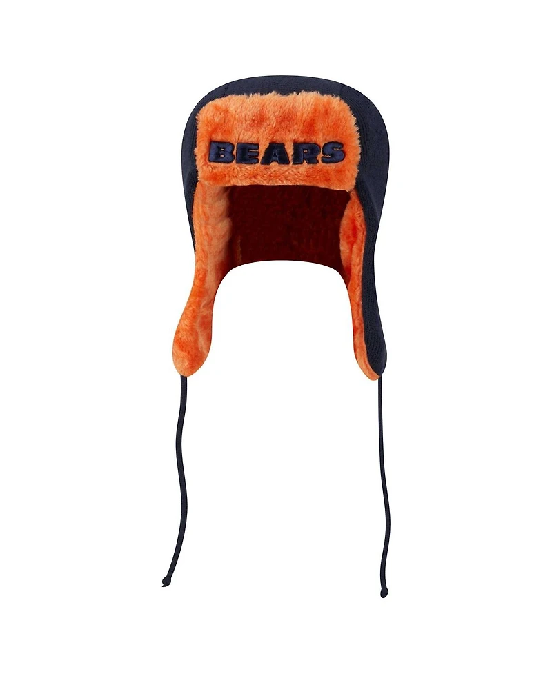 New Era Men's Navy Chicago Bears Helmet Head Trapper Knit Hat