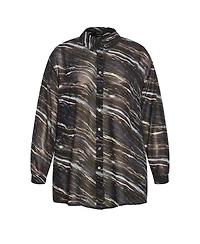City Chic Plus Sheer Lover Print Shirt