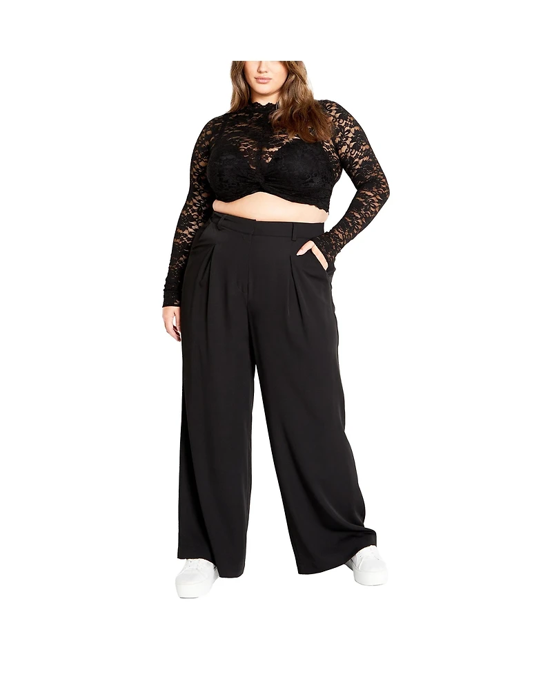 City Chic Plus Lace Frankie Top