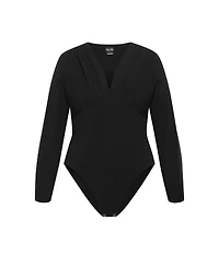 City Chic Plus Amelila Pleat Bodysuit