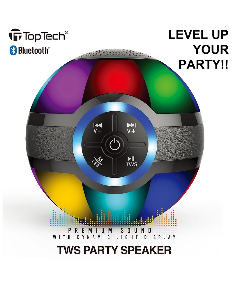 Toptech Braze-4 Bluetooth Speaker, 3" Woofer, Led Light Show