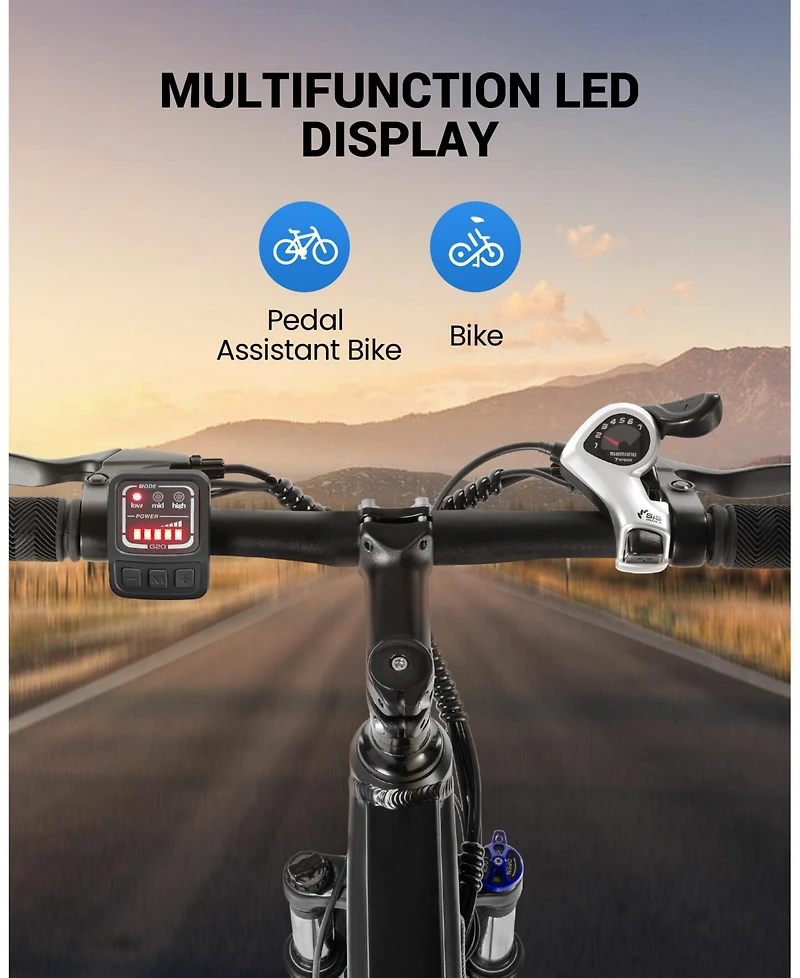 Gyroor 350W Electric Bike 26" Electric Mountain Bike for Adults