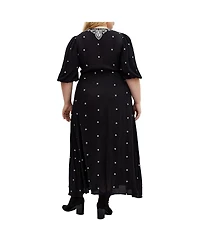 City Chic Plus Ulla Embroidered Dress