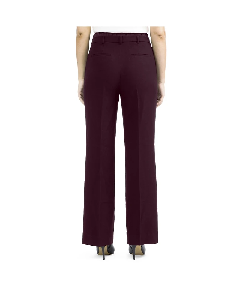 Ellen Tracy Women's Straight Leg Pant with Satin Waistband