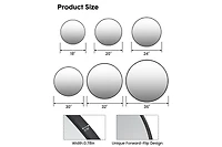 gaomon Round Mirror, Inch Circle Mirror, Hd Eco-Friendly Black Circle Mirror Metal Frame, Round Vanity Wall Mounted Mirrors for Entryway, Hallway
