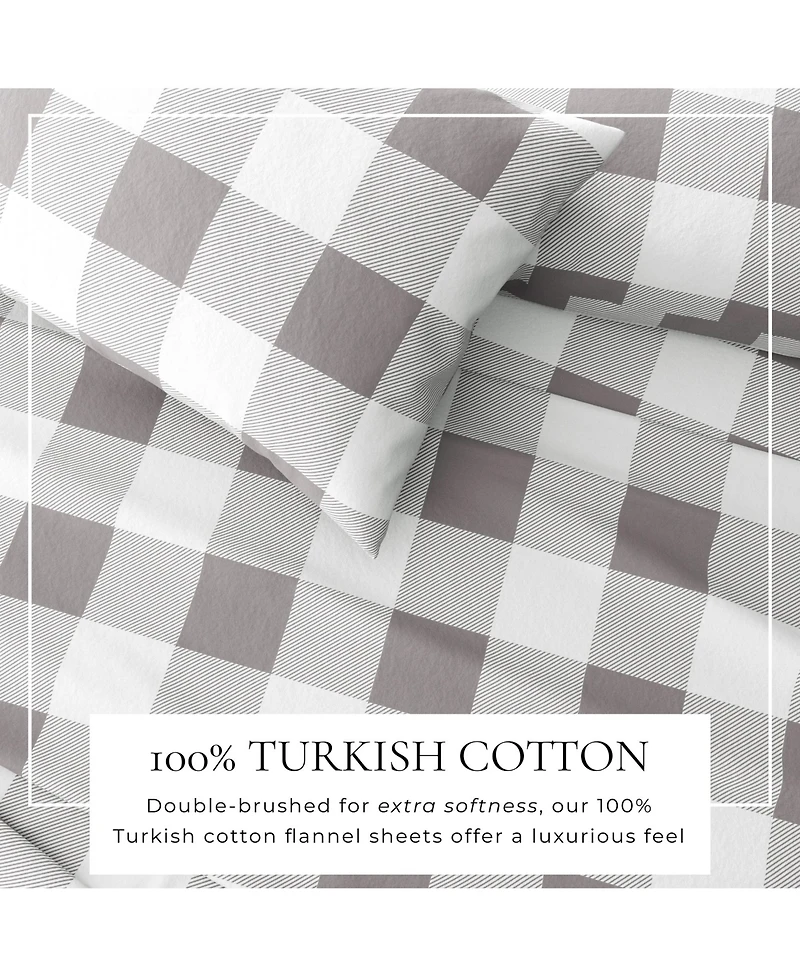 Linery & Co. 100% Turkish Cotton Flannel Printed Sheet Set