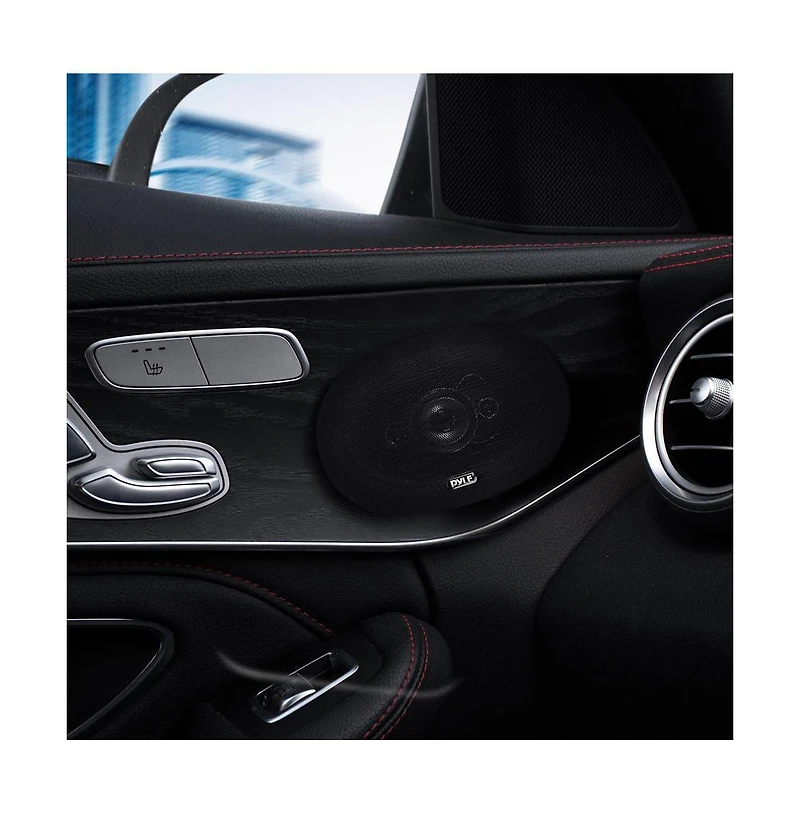 Pyle 7'' x 10'' Four-Way Quadriaxial Car Speakers, 500W, Black (Pair)