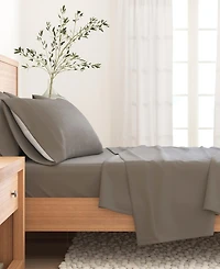 Linery & Co. Turkish Cotton Double-Brushed Solid Color Flannel Bed Sheet Set