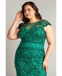 Tadashi Shoji Miranda Sequin Embroidered Dress - Plus