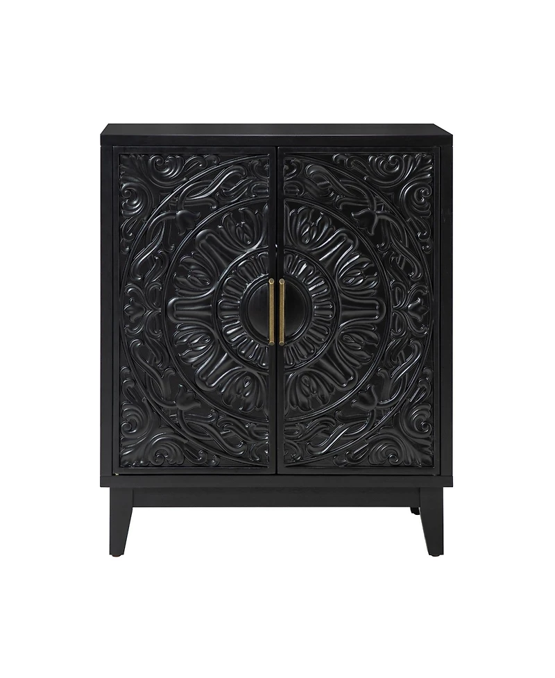 Eusebio Traditional Accent Cabinet with Hidden Drawer and Tapered Legs