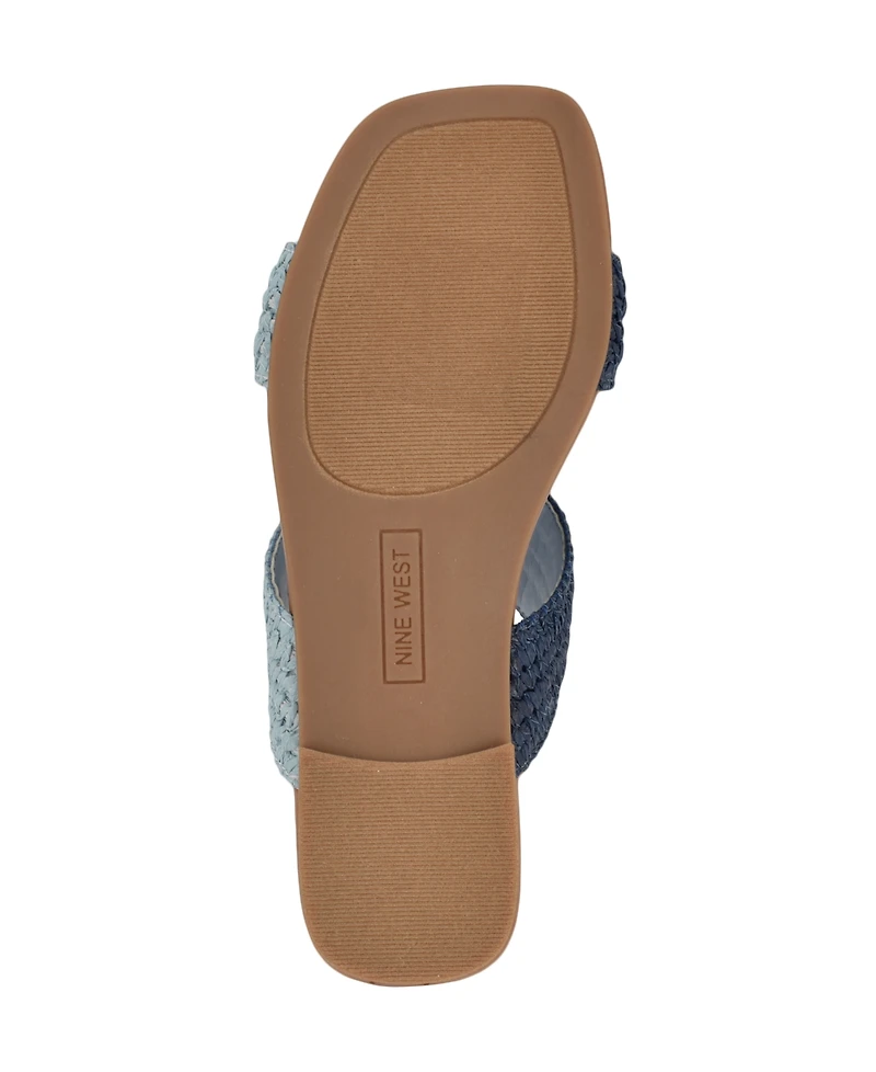 Nine West Women's Quara Woven Flat Slip-On Sandals
