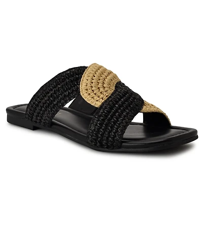 Nine West Women's Quara Woven Flat Slip-On Sandals
