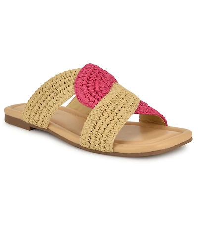 Nine West Women's Quara Woven Flat Slip-On Sandals