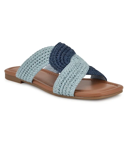 Nine West Women's Quara Woven Flat Slip-On Sandals