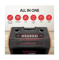 Pyle Portable Wireless Bt Streaming Loudspeaker with 15.4" Touch Screen & Wireless Microphones