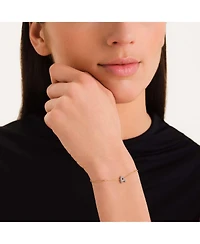 Rosefield Crystal Letter Bracelet 14K Yellow Gold Plated Stainless Steel