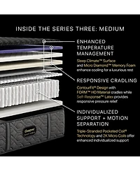 Beautyrest Black Hybrid Series Three 15" Medium Tight Top Mattress