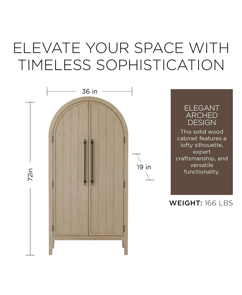 Maven Lane Selene Classical Wooden Cabinet in Antiqued White Finish