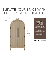 Maven Lane Selene Classical Wooden Cabinet in Antiqued White Finish